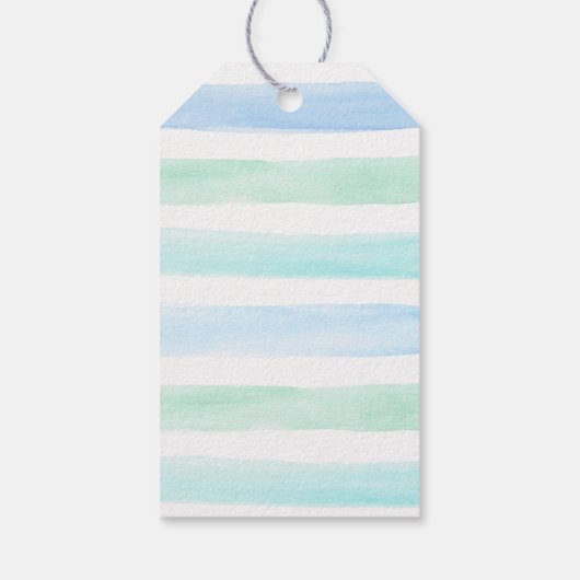 Waterverf Popsicle Blue Boy Birthday Cadeaulabel (Achterkant)