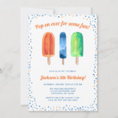 Waterverf Popsicle Boy Verjaardagsfeestuitnodiging Kaart (Voorkant)