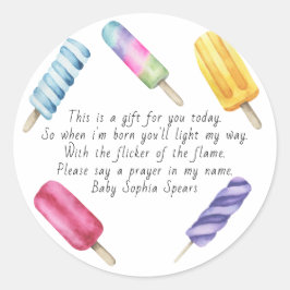 Waterverf Popsicle Gebeden Kaars Ronde Sticker
