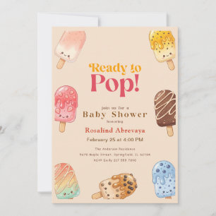 Waterverf Popsicle Klaar om Baby Shower te baren Kaart
