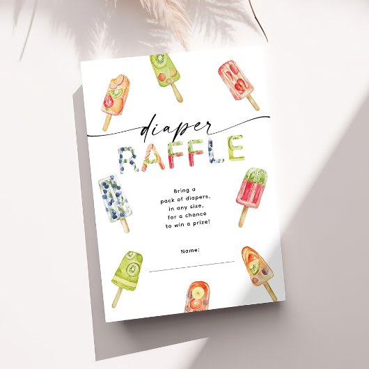 Waterverf Popsicle Klaar om Luier Raffle Pop Informatiekaartje
