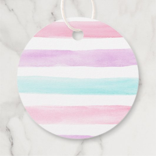 Waterverf Popsicle Pink Girl Birthday Bedankjes Labels (Achterkant)