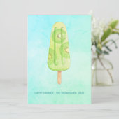 Waterverf Popsicle Summer Family Foto Greeting Kaart (Staand voorkant)