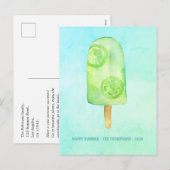 Waterverf Popsicle Summer Greeting Feestdagenkaart (Voorkant / Achterkant)