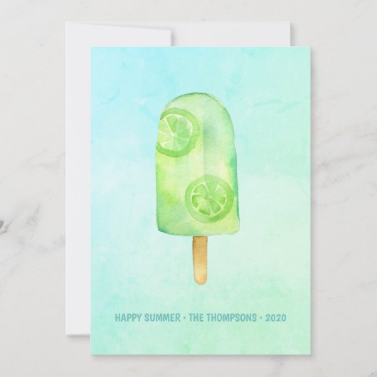 Waterverf Popsicle Summer Greeting Kaart (Voorkant)