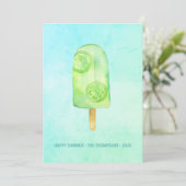 Waterverf Popsicle Summer Greeting Kaart (Staand voorkant)