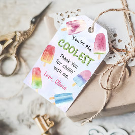 Waterverf Popsicle Verjaardag Bedankt Cadeau Label Cadeaulabel