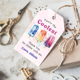 Waterverf Popsicle verjaardagscadeau Labels Cadeaulabel