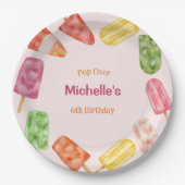 Waterverf Popsicle Zomdag Papieren Bordje (Voorkant)