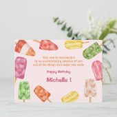 Waterverf Popsicle Zomdag Wenskaart Feestdagenkaart (Staand voorkant)