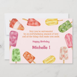 Waterverf Popsicle Zomdag Wenskaart Feestdagenkaart