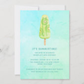 Waterverf Popsicle Zomer Verjaardagsfeest Foto Kaart (Voorkant)