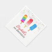 Waterverf Popsicles Aangepaste naam Verjaardagsser Servet (Hoek)