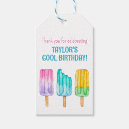 Waterverf Popsicles begunstigen tag Cadeaulabel
