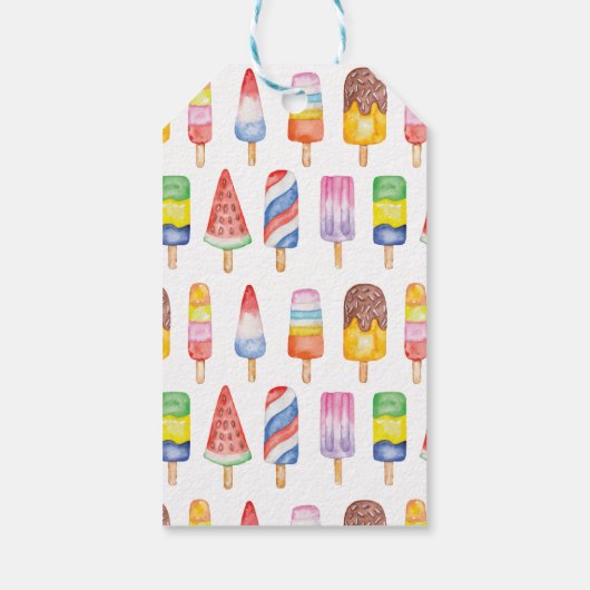 Waterverf Popsicles begunstigen tag Cadeaulabel (Achterkant)