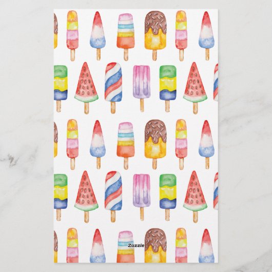 Waterverf Popsicles Briefpapier (Achterkant)