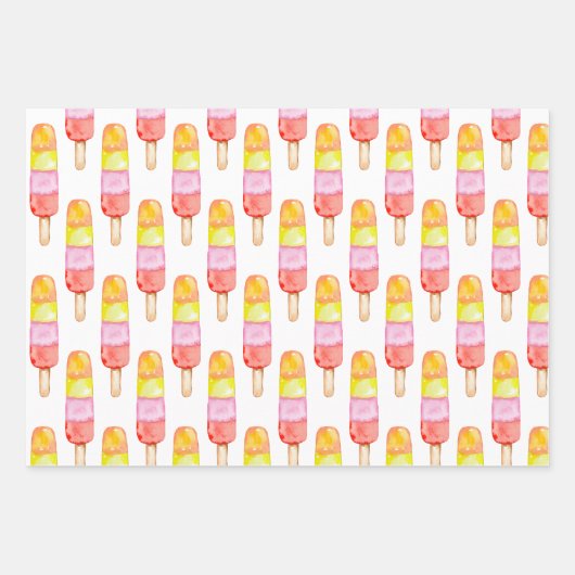 Waterverf Popsicles Chevron Inpakpapier Vel (Voorkant)