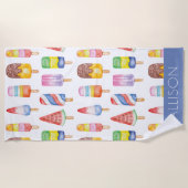 Waterverf Popsicles die papier verpakken Strandlaken (Voorkant)