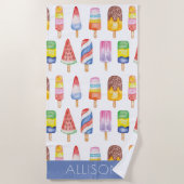 Waterverf Popsicles die papier verpakken Strandlaken (Voorkant)