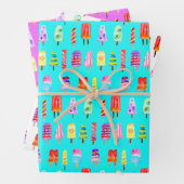 Waterverf Popsicles handbediende regenboog Inpakpapier Vel (In situ)