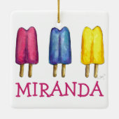 Waterverf Popsicles Ice Lolly Poppen Summertime Keramisch Ornament (Achterkant)