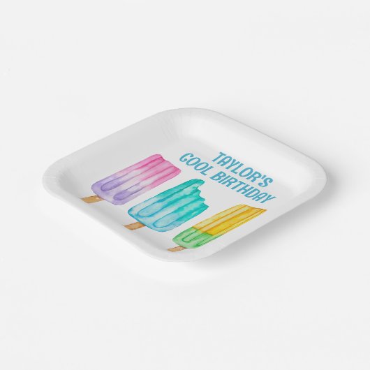 Waterverf Popsicles Papieren Bordje (Gebogen)