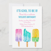 Waterverf Popsicles Partij Uitnodigingen (Voorkant)