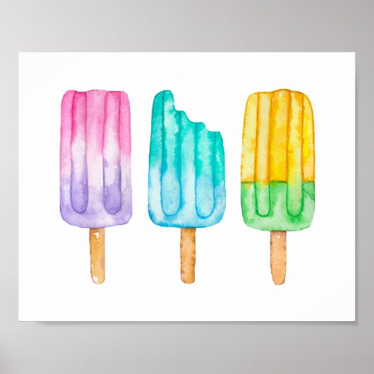 Waterverf Popsicles Poster (Voorkant)