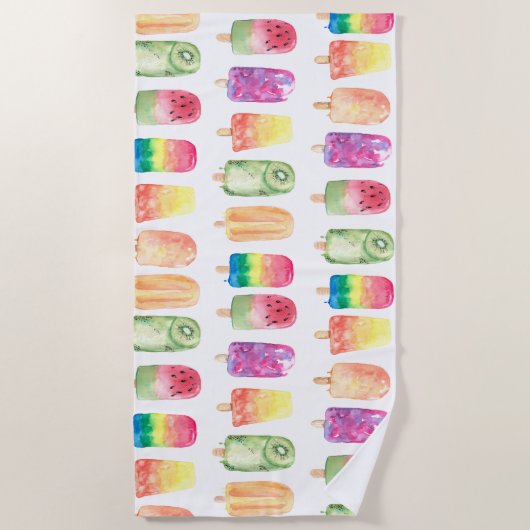 Waterverf Popsicles Strandlaken (Voorkant)