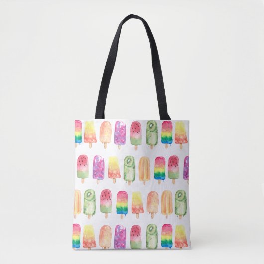 Waterverf Popsicles Tote Bag (Voorkant)