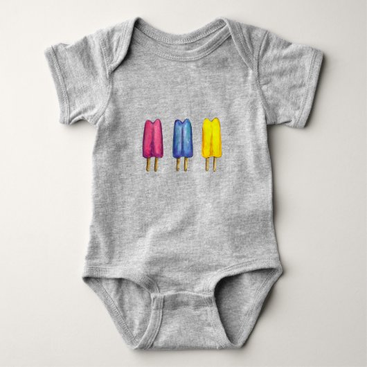 Waterverf Popsicles Twin Pop Pop Ice Lollies Romper (Voorkant)