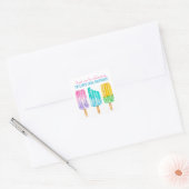 Waterverf Popsicles Vierkante Sticker (Envelop)