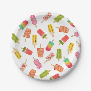 Waterverf Popsicles Zomerfeest Papieren Bordje