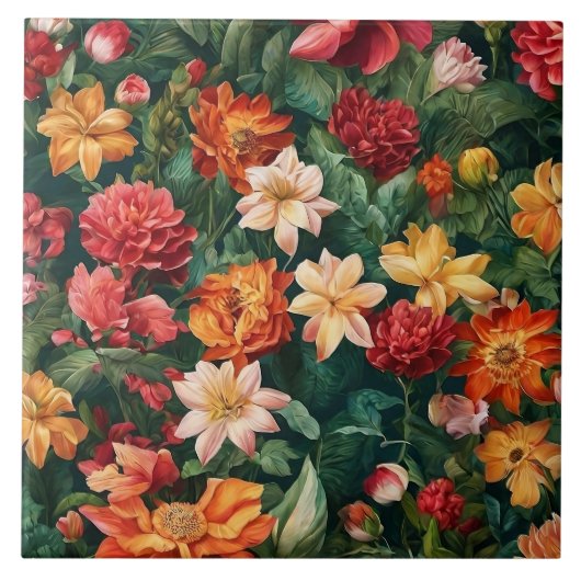 Waterverf  Populair Bloemen Collectie Tegeltje (Voorkant)