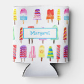 Waterverf Populaire ijsberen gepersonaliseerd Blikjeskoeler (Voorkant)