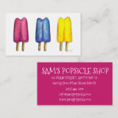 Waterverf Populaire  Twin Pop Popsicles Ice Lolly Visitekaartje (Voorkant / Achterkant)