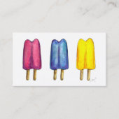 Waterverf Populaire  Twin Pop Popsicles Ice Lolly Visitekaartje (Voorkant)