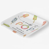 Waterverf Populatie Klaar aan Pop Baby shower Papieren Bordje (Gebogen)