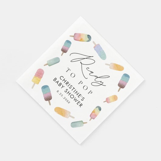 Waterverf Populatie Klaar aan Pop Baby shower Servet (Hoek)