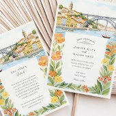 Waterverf Porto Dom Luís I Brug Huwelijk Kaart