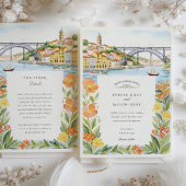 Waterverf Porto Dom Luís I Brug Huwelijk Kaart