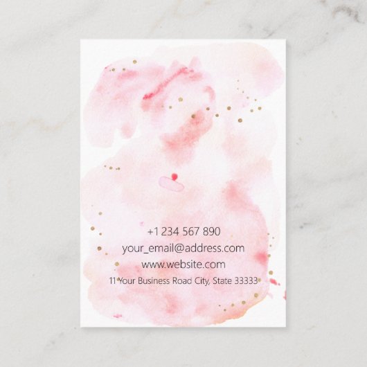 Waterverf Portret Oorbel Houder Display Kaart Visitekaartje (Achterkant)
