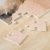 Waterverf portret Schattige konijn met bril Legpuzzel (Zijkant)