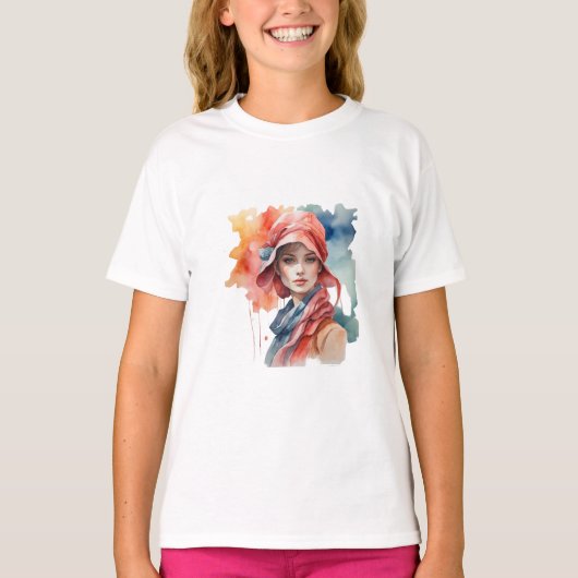 Waterverf Portret T-shirt (Voorkant)
