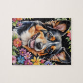 Waterverf Portret van Bernese Berghond Legpuzzel (Horizontaal)