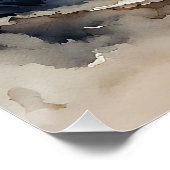 Waterverf Portret van Black Cat Pose Perfect Poster (Hoek)