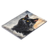 Waterverf Portret van Black Cat Pose Windows Notitieboek (Linkerzijde)