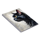 Waterverf Portret van Black Cat Profile Pose Notitieboek (Rechterzijde)