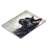 Waterverf Portret van Black Cat Profile Pose Notitieboek (Linkerzijde)