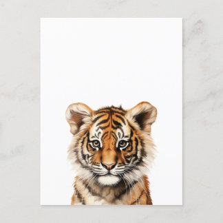 Waterverf Portret van een kleine tijger Briefkaart